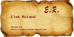 Elek Roland névjegykártya