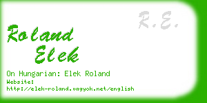 roland elek business card